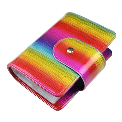 FingerAngel 20Slots Nail Stamping Plate Case Holographic Nail Art Image Holder Rainbow Laser Design Rectangular Nail Art Plate Organize for Large Size 6X12CM (Rainbow)