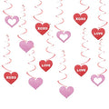 24PCS Valentine's Day Hanging Heart Decorations Streamers for Romantic Party