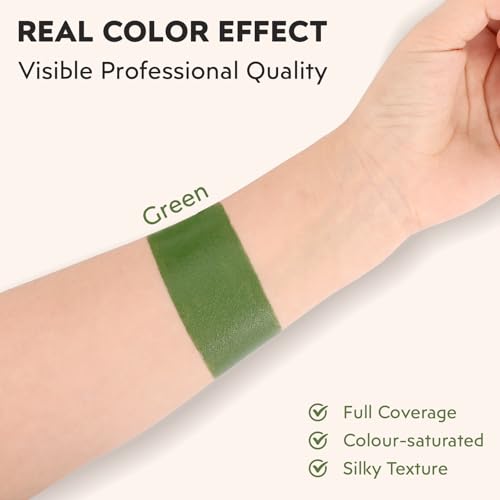 Green Face Paint Stick - Cream-Based Body Paint, 1.06 Oz, Long Lasting & High Pigment