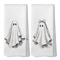 Halloween Ghost Kitchen Dish Towels Set of 2 - Autumn30 Variation 16x24in Microfiber