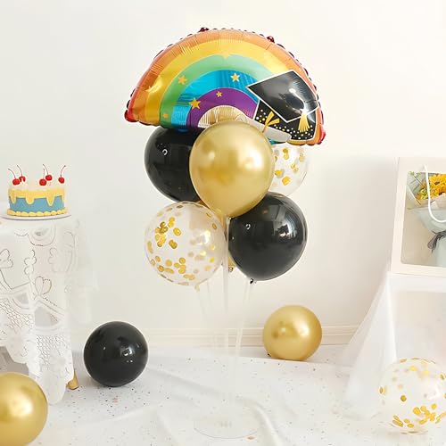 Voircoloria Balloon Stand Kit for Parties - Black & Gold, 4 Sets