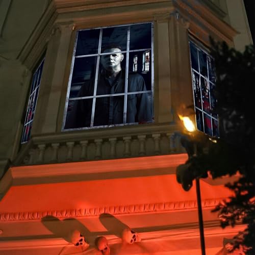 Halloween Window Decorations Scary Curtain Haunted House Horror - Blue Variation