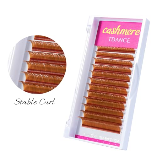 Colored Lash Extensions Light Brown D Curl 0.07mm 8-15mm Salon Use - Variation of Brown-0.07-D
