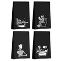 Jztco 4 Pcs Skeleton Halloween Hand Towels - Skull Kitchen Dishcloths Multi 1444
