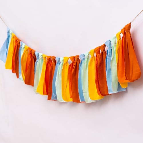 Rainbow Fall Birthday Garland Banner - Yellow Tassels, 80-Inch Party Decor