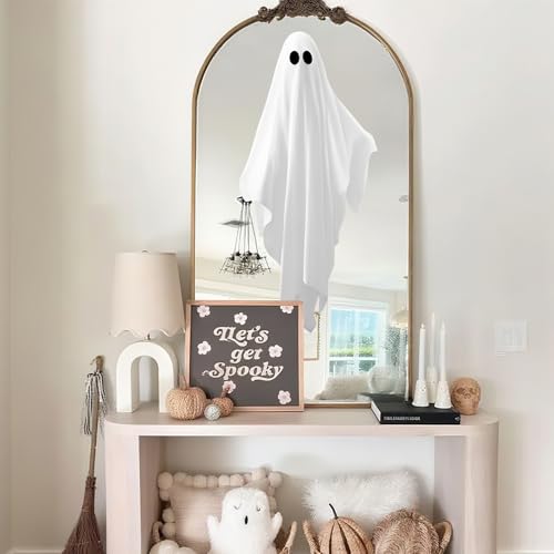 Large Ghost Window Clings Halloween Decorations Set - Spooky Mirror Decals