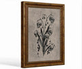 Gothic Skull Floral Wall Art Canvas Print - Vintage Gold Frame 12x16