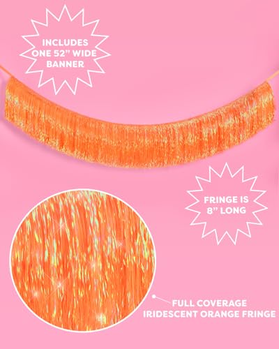 Orange Fringe Banner - 4 ft Party Garland for Birthday & Celebration Backdrops