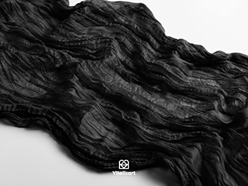 Black Cheesecloth Table Runner 10ft Gauze Boho Rustic Wedding Party Decor