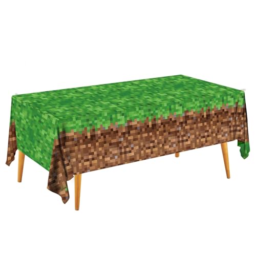 Disposable Green and Brown Plastic Table Cover 54x108 Inches for Party Events
