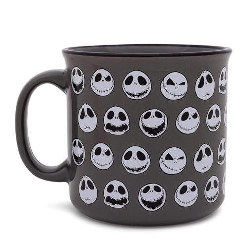 Nightmare Before Christmas Jack Skellington Ceramic Camper Mug 20oz - Halloween Themed Coffee Cup