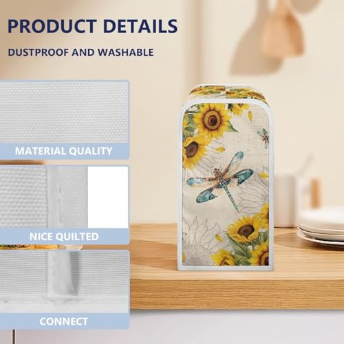 Dragonfly Sunflower Can Opener Dust Cover - Kitchen Appliance Protector 5.7x5.7x10 Inches