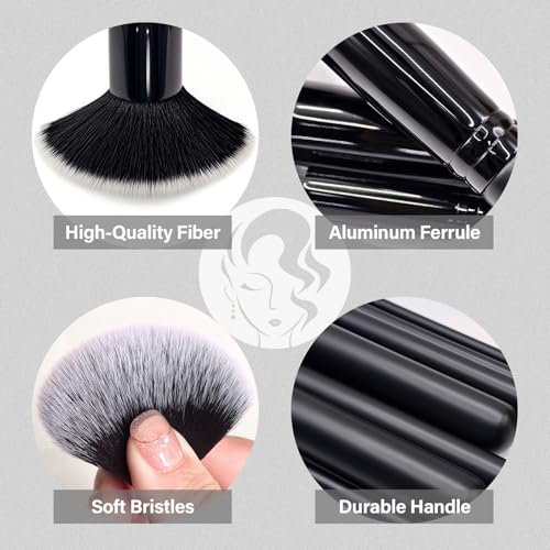 Makeup Brush Set 26 Pcs with Sponge & Puff - Black