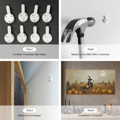 Halloween Ghost Reaper Framed Canvas Wall Art Set - 40x20 Inches - Variation of This Listing