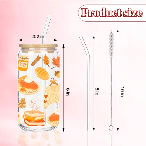 16oz Halloween Pumpkin Spice Iced Coffee Cup with Lid & Straw - Fall Gift, Autumn Drinkware
