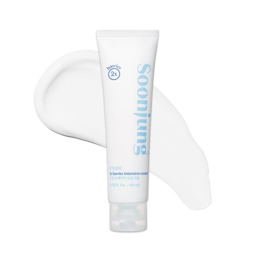 ETUDE SoonJung 2x Barrier Intensive Cream - Light Texture Vegan Moisturizer for Sensitive Skin (2.02 fl oz)