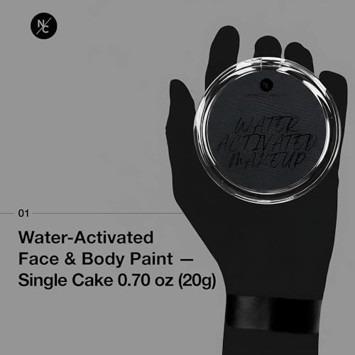 Water-Activated Body & Face Paint - Highly Pigmented, Long-Lasting Black 0.70 oz