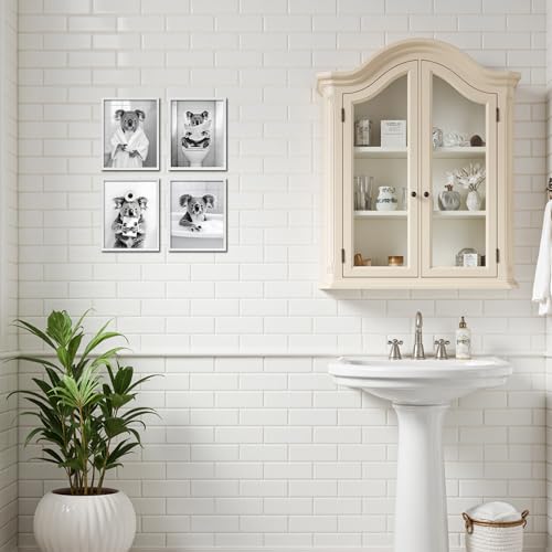 Funny Koala Wall Art Decor Prints - Black and White Animal Artwork Set - A58