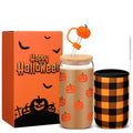 Halloween Ghost Glass Tumbler Set - 16 Oz Pumpkin Ghost Halloween Gift