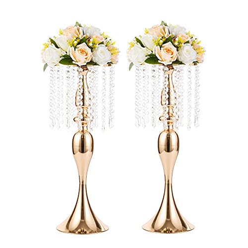 Artificial Flower and Vase Centerpiece Set for Weddings and Events - 21.3 Inch Tall