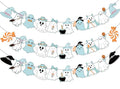 Blue Halloween Ghost Garland Set - 3 Pcs Festive Wall & Mantle Decorations