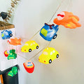 Transportation String Lights USB Powered - Kids Room & Holiday Decor - Collection of Aircraft, Train, Ship & Vehicle Shapes - Transportation Series