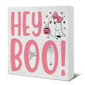 Halloween Ghost Wood Sign - Spooky Hey Boo Decor for Party & Home