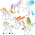 6 Pcs Unicorn Pegasus Model Figures Set for Cake Toppers & Decor