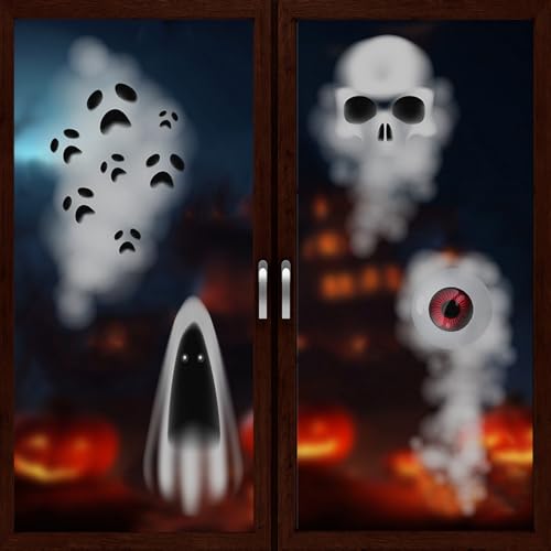 Halloween Ghost Window Clings - Reusable Ghost Decals for Holiday Home Decor