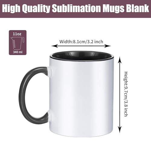 11 oz Sublimation Coffee Mug Set of 12 - White & Black Variations