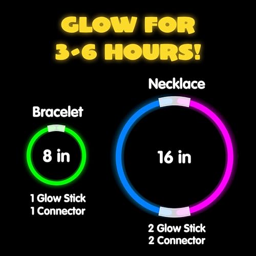 1000-Piece Glow Stick Bulk Party Pack with Connectors - Neon Neon Glow in the Dark Party Supplies - Variation of THIS listing