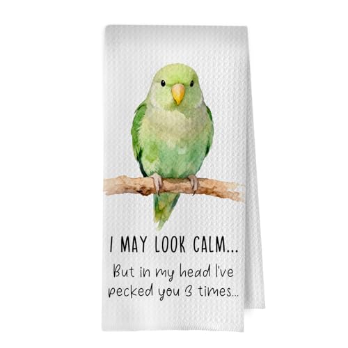 Parrot Kitchen Towels - Bird Lover Decorative Waffle Dish Towels - Parrot-01