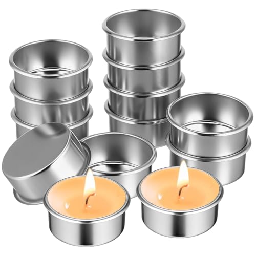 20pcs Metal Tea Light Candle Cups for DIY Candle Making & Holiday Decor