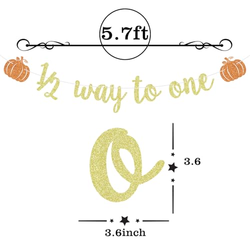 Half Birthday Banner - 1/2 Way to One Pumpkin-Themed Party Decor