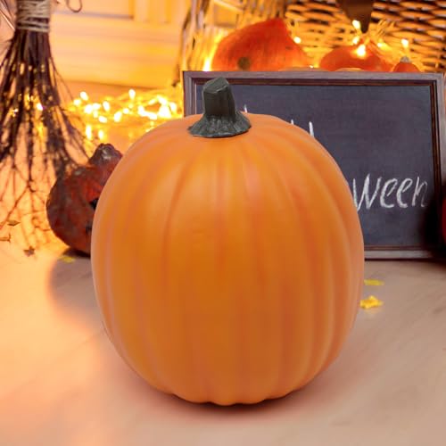 Orange Foam Pumpkin Decor 6.7 Inch Fake Pumpkin for Fall Halloween Thanksgiving