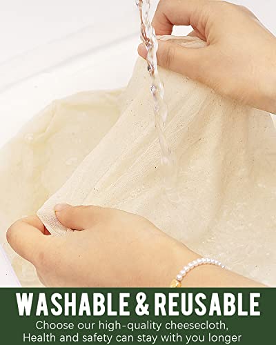 Reusable Cheesecloth Set - Grade 100, 5 Pieces 20x20 Inches for Straining & Canning
