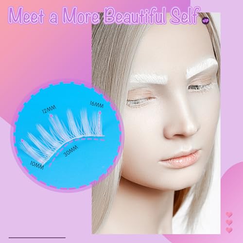Anime False Eyelashes Wet Look 3D Multi-Layered Fluffy Wispy Cat Eye Lashes - White H02