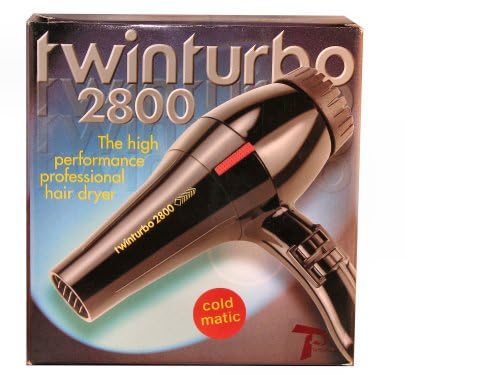 Turbo Power Twinturbo 2800 Hair Dryer - Coldmatic Technology, Sleek Black Design, 1 Count