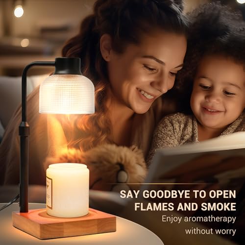 Candle Warmer Lamp with Timer - Brown, Safe Flameless Wax Warmer for Home and Gift