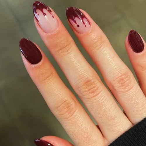 Halloween Press On Nails Short Oval Fake Nails Style 42 - 24 Pcs