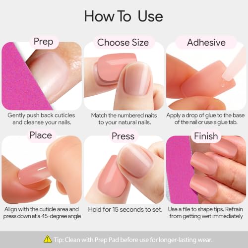 Short Squoval Press-On Nails - Solid Black, 30Pcs, 15 Sizes, Variation: Short Square Round Black