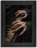 Piano Ghost Hand Wall Art - Gothic Moody Canvas Decor, 16x12in Variation of THIS listing