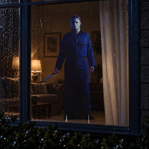 Life Size Horror Cardboard Cutout Halloween Michael Figure Decorations - Blue Variation