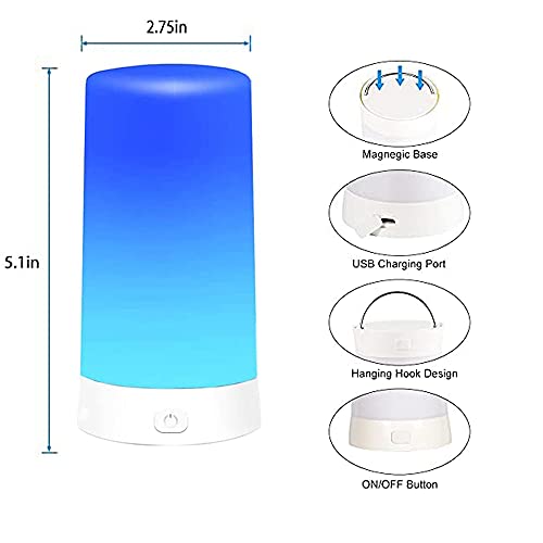 LED Flame Light USB Rechargeable Outdoor Hanging Lamp with Remote - Blue