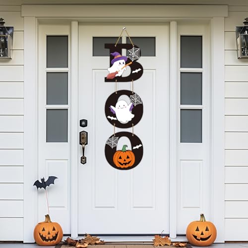 Halloween Door Decorations Ghost Pumpkin Sign Wall Hanging Festive Decor