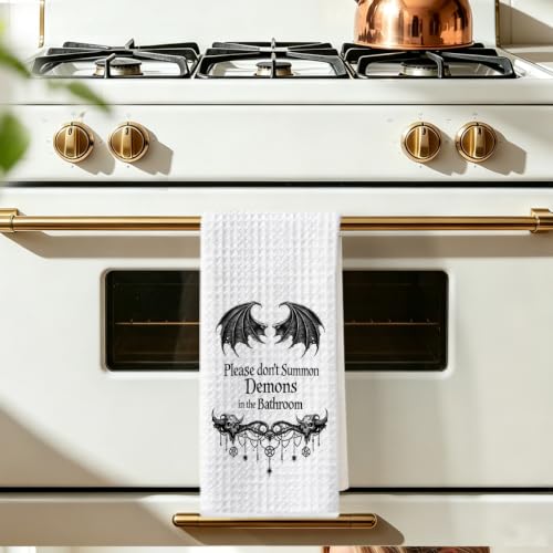 Halloween Hand Towels for Bathroom - Humor Waffle Weave Absorbent Towel Multi 1753