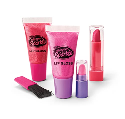 Kids Glitter Makeup Kit with Eyeshadows, Lip Colors & Brushes