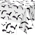 White Bat Halloween Tablecloths - 3 Pack Waterproof 54x108 Inch Decorations