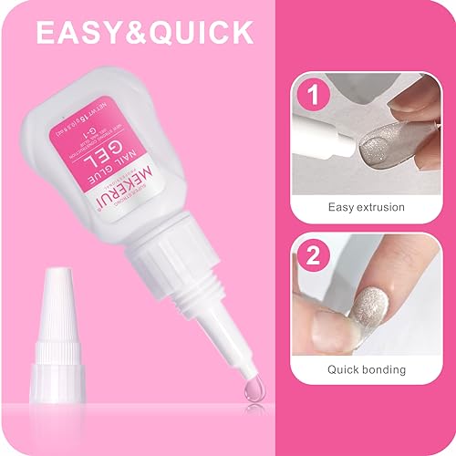 MEKERUI Nail Glue for Press-On Nails - Fast-Drying, Long-Lasting, Waterproof, 1 / Nail Glue