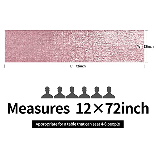 12x72 Inch Rose Pink Sequin Table Runner 2-Pack for Wedding Party Events